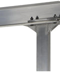 Solid Welded Aluminum Adjustable Gantry Crane Two Thousand Pound Load Rating Twelve Foot Wide Span Quick Lift Height Heavy Duty Swivel Casters Built Like A Tank For The Shop Floor frame joint detail showing welded aluminum construction.