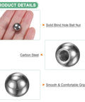 Close-up of 20 Pack Threaded Ball Nut Knobs M6x12mm Carbon Steel Female Thread Ball Nut Cap Chrome Tone with hand and details