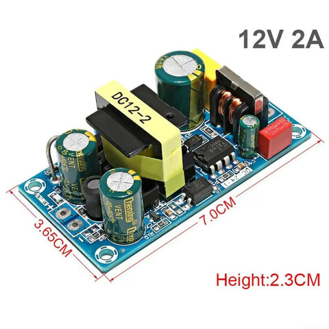 Heavy Duty Industrial AC DC Power Converter Converts 110 220 V Down To Smooth 12 V At 72 Watt Peak detailed view of circuit board.