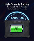 Rock Solid 10.1 Inch Rugged Tablet With 2D Barcode Scanner And Windows 11 Pro showing 8000mAh battery indicator on a robust interface.