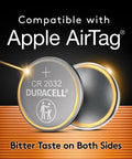 Heavy Duty Cr2032 3V Lithium Coin Batteries 8 Pack with bitter coating, compatible with Apple AirTag.