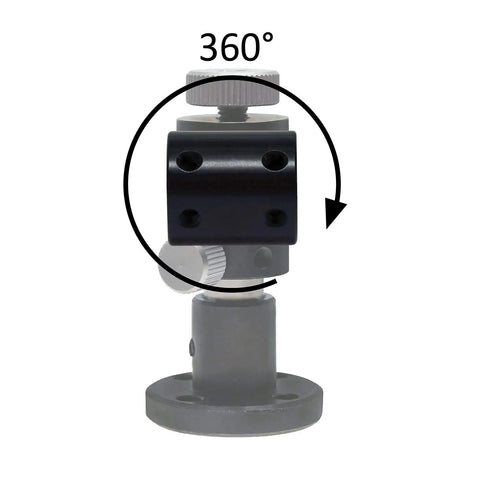 360 Degree Adjustable Laser Module Mount Holder Fits 6mm To 12.5mm Modules With Easy Tighten Screws, showing 360° rotation capability.