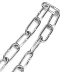 Heavy Duty 1/8 Inch By 49 Feet Stainless Steel Coil Chain With Galvanized Polished Finish for outdoor use and DIY tasks.