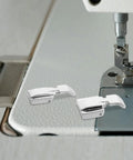 Must Have Dope 5 Piece Multifunctional Sewing Machine Presser Foot Set shown with metal zipper foot attachment