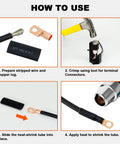 Pro Grade Copper Wire Lugs Set 130 Pieces With 60 Heat Shrink Tubing For Battery Cables AWG 2 To 16 installation steps