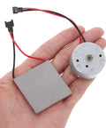 Universal Fireplace Fan Motor Replacement Kit For Wood Stoves And Fireplaces, Heavy Duty Metal Construction, Easy Install, Compact Repair Set For DIY Hearth Upgrades, Keeps Heat Flow Steady And Quiet, small motor and connector in hand