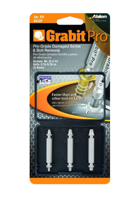 Product packaging of Pro Grabit 8430P Two Step Drill Bit And Screw Extractor Kit 3 Piece Set