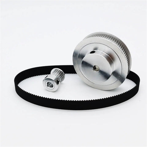 Solid 5-1 Timing Pulley Kit With 16T And 80Gears For Speed Reduction Using 2GT Belts And 6mm Width Double Flange Multi Bore Design For Smooth Machine Gear Up And Reliable Heavy Duty Performance, metal pulley and belt set