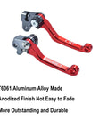 Red CNC Aluminum Brake And Clutch Lever Pivot Handle For CRF125F 2014 Through 2026 Dirt Bike Lightweight 6061 Alloy