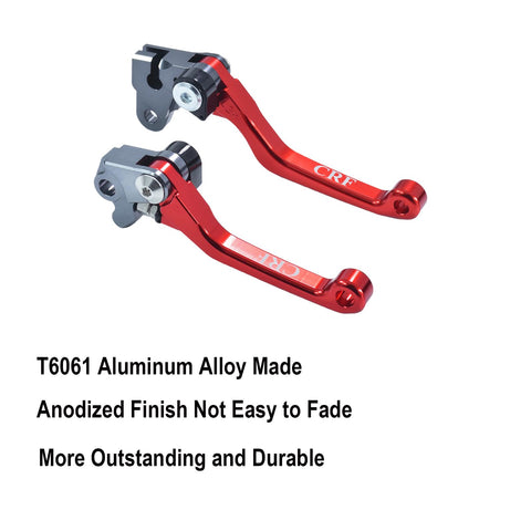 Red CNC Aluminum Brake And Clutch Lever Pivot Handle For CRF125F 2014 Through 2026 Dirt Bike Lightweight 6061 Alloy