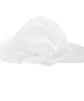 Kickass White Anti Static Mesh Working Hat With Super Breathable Ventilation, side view with striped pattern.