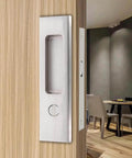 Privacy Pocket Door Lock Hardware For Sliding And Barn Doors, Invisible Mortise Lock For Doors 1 7 16 To 1 15 16 Inches Thick, Brushed Nickel Finish