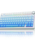 Rock Solid Gasket Mechanical Keyboard With Hot Swappable Switches And Wireless Bluetooth Dual Mode For A Tight Desk Setup featuring RGB backlighting and volume dial.