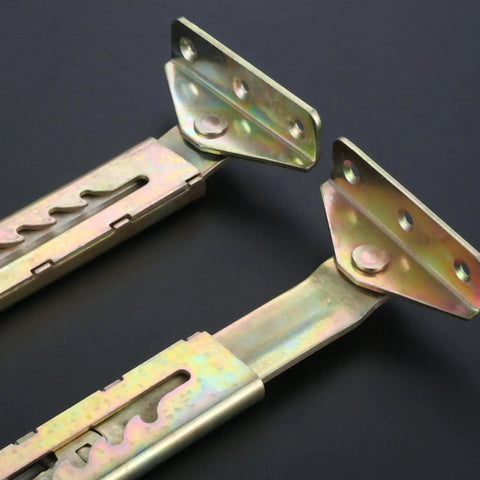 Beefy Sofa Lifting Hinge Set, Adjustable Angle Mount Connectors, Rust-Resistant Steel, 2 Piece showing gear positions.