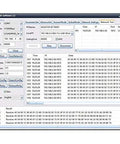 Software interface for Beefy Long Range UHF RFID Reader With 9 dBi Circular Antenna, 902-928 MHz, showing data logs and settings.
