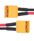 XT30 Power Connector Male To Male 18AWG Extension Cable for RC Battery and Solar Panel Setup, gold-plated connectors, red-black wires