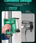Heavy Duty 2 Inch Cordless Brad Nailer And Stapler Combo 18 Gauge 20V Power Tool with quick draw trigger in use