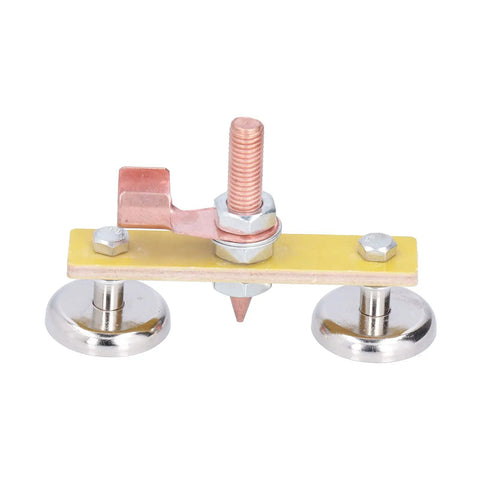 Heavy Duty Magnetic Welding Clamp With 300 Amp Copper Tail And Strong Suction Base, click for ground clip on glossy metal surfaces.