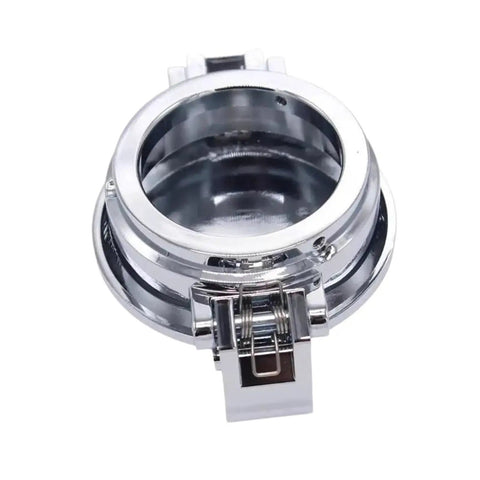 Close-up of a Vintage Style Metal Fuel Tank Cap Assembly For Cars And Classics Weatherproof Gas Cap Replacement.