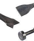 Close-up of three chisel heads from 9-Piece Pneumatic Chisel Set For Air Hammer, Punch And Chipping Bits, 0.39 Inch Round Shanks.