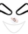 Heavy Duty Carabiner Clip 860 Lbs Capacity 3 Inch D Shape Hook For Hammocks Camping Hiking Keychains Dog Leash Yoga Swing Gym Gear Black One Hand Open Design displayed with hand for scale