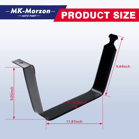 Fuel Gas Tank Straps Bracket With Bolts And Locking Nuts For Chevy Silverado 1999 To 2019 shown with dimensions