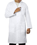 Ultra Comfortable Unisex White Lab Coat For Men And Women 40 Inch Premium Poly Cotton Blend Spacious Pockets Durable And Easy Care