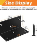 Eight Pack Tough As Nails L Brackets 2X2X4 Inch Heavy Duty Steel Corner Connectors With Ready To Use Screws for size display.