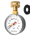High Accuracy Zero To Two Hundred Psi Water Pressure Gauge For Home Faucets And Garden Hoses With Red Indicator on white background