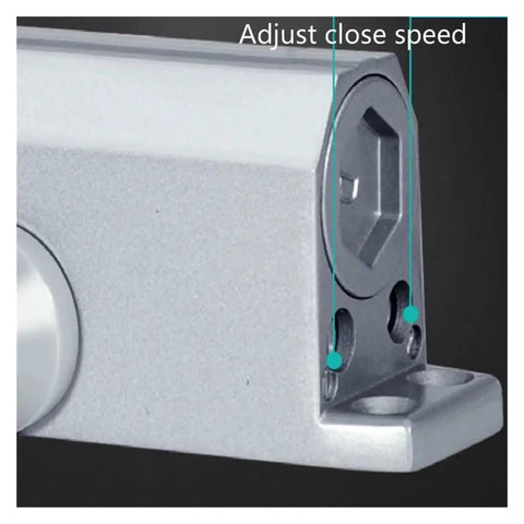 Close-up of adjustment screw on 0-180 Degree Automatic Door Opener For Hands Free Access, No Fuss Spring Self-Closing Design
