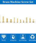 Brass machine screw set showing assorted sizes for electronics repair, included in Badass Brass Machine Screw And Nut Kit With Washers.