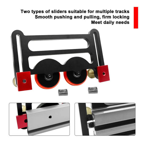 Tough As Nails Rust Proof Table Saw Roller Feeder Kit with rollers and sliders for smooth stock feeding in woodworking.