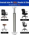 Extra Long Gas Lift Cylinder Tube For Bar Stool 17 To 27 Inches 10 Inch Stroke Heavy Duty 1000 Lbs Class 4 Hydraulic Pneumatic Cylinder Shock Piston Fits Sinking Drafting Chair shown with various chair types.