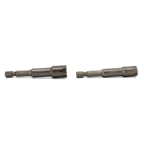 Pookie Buster Magnetic Nut Driver Set With Patented Broach Cutter and Quick Change Hex Shank, two bit kit 1/4" and 5/16" sizes