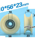 Heavy Duty U Groove V Groove Nylon Caster Wheel With Steel Bearing Built Tough Rolling Smooth For Sliding Gates Industrial Trolleys And Machinery Tracks Single Unit No Hardware Included, dimensions 10*56*23mm.