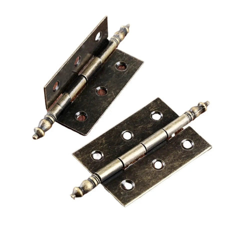 Rotating Concealed Door Hinge Set 2 Pack 55mm By 39mm Antique Bronze Cabinet Cupboard Drawer Hinges With 6 Holes