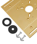 Precision Router Table Insert Plate With Micrometer Lift System Solid Aluminum Alloy Woodworking Accessory Kit with washers and screws.