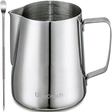 Barista Grade 20 Oz Stainless Steel Milk Frothing Pitcher For Espresso And Latte Art Foam, Perfect For Cappuccino And Hot Chocolate