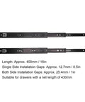16 Inch Beefed Up Drawer Slides With Full Extension Ball Bearing Rails 100Lb Capacity Twelve Point Five Millimeter Thick Cold Rolled Steel Rubber Pads Ideal For Kitchen Dresser Desk Office Cabinets. black 16in slide set