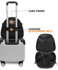 Padded Scuba Regulator Bag With 7mm Foam Padding on suitcase with luggage belt, showing interior compartments, Shockproof Nylon Dive Gear Case.