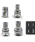 Versatile 4 Piece Square Drive Socket Adapter Kit With Anti Drop Ball Lock For Quick Ratchet Wrench And Power Drill Swap Plus Torque Tools In Durable Alloy Steel With Nifty Storage Case, 4 adapters displayed