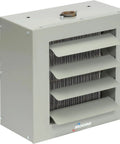 Heavy Duty Horizontal Unit Heater For Steam Or Hot Water Systems 47000 BTU Capacity with vents and motor for commercial use.