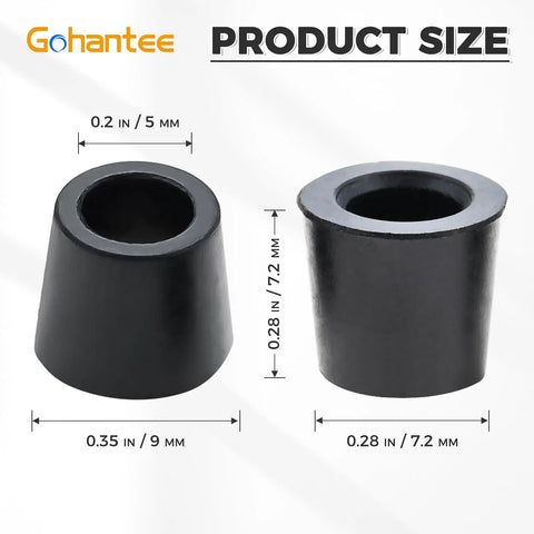 One Quarter Inch Quick Coupler Gasket Kit For HVAC And AC Refrigeration Hose Seals With Rugged Rubber Gasket Seals, size details shown