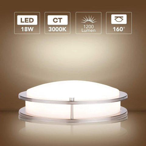 Motion Sensor LED Flush Mount Ceiling Light 12 Inch, 18W 3000K Warm White, Auto On Auto Off Round Indoor Outdoor Ceiling Lamp for Garage, Laundry, Porch, Hallway, 100W Equivalent, Energy Saving, Easy Install