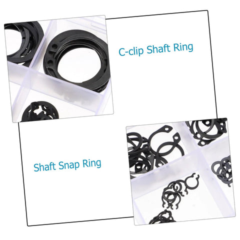 175 Piece Steel C Type External Circlip Snap Ring Assortment Kit For Automotive And Machinery In Clear Storage Case