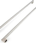 Extra Long 24 Inch Cabinet Handles Set For Wide Drawers And Doors, brushed nickel finish, 23.9 inch hole spacing, durable single handle design.
