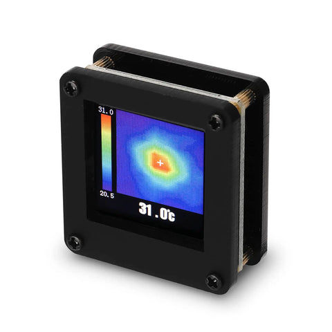 USB Powered AMG8833 Infrared Thermal Imager 8x8 Sensor Array With Housing displaying heat pattern, compact design