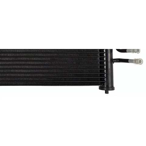 High Performance Transmission Oil Cooler Fitment For Ford Explorer 2002-2005 With 4.0L And 4.6L Engines Reliable Heavy Duty Replacement That Keeps Your Ride Cool And Running Smooth Like A Champ, black finned cooler with metal fittings