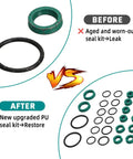 Comparison of old and new Hydraulic Roof Repair Seal Kit For Mercedes Benz SL R129 All Models 1990 2002 With Wrench Screwdriver Sealing Tube And 5 Line Clip Plugs To Stop Leaks And Keep Lines Tight