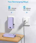 High Capacity 20000mAh Portable Charger With Built In Cables And Wall Plug USB C Fast Charging Power Bank plugged into wall socket